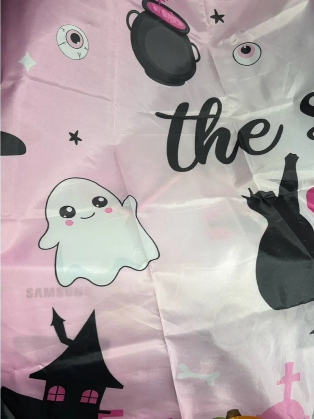 The Spooky One Pink Halloween Backdrop